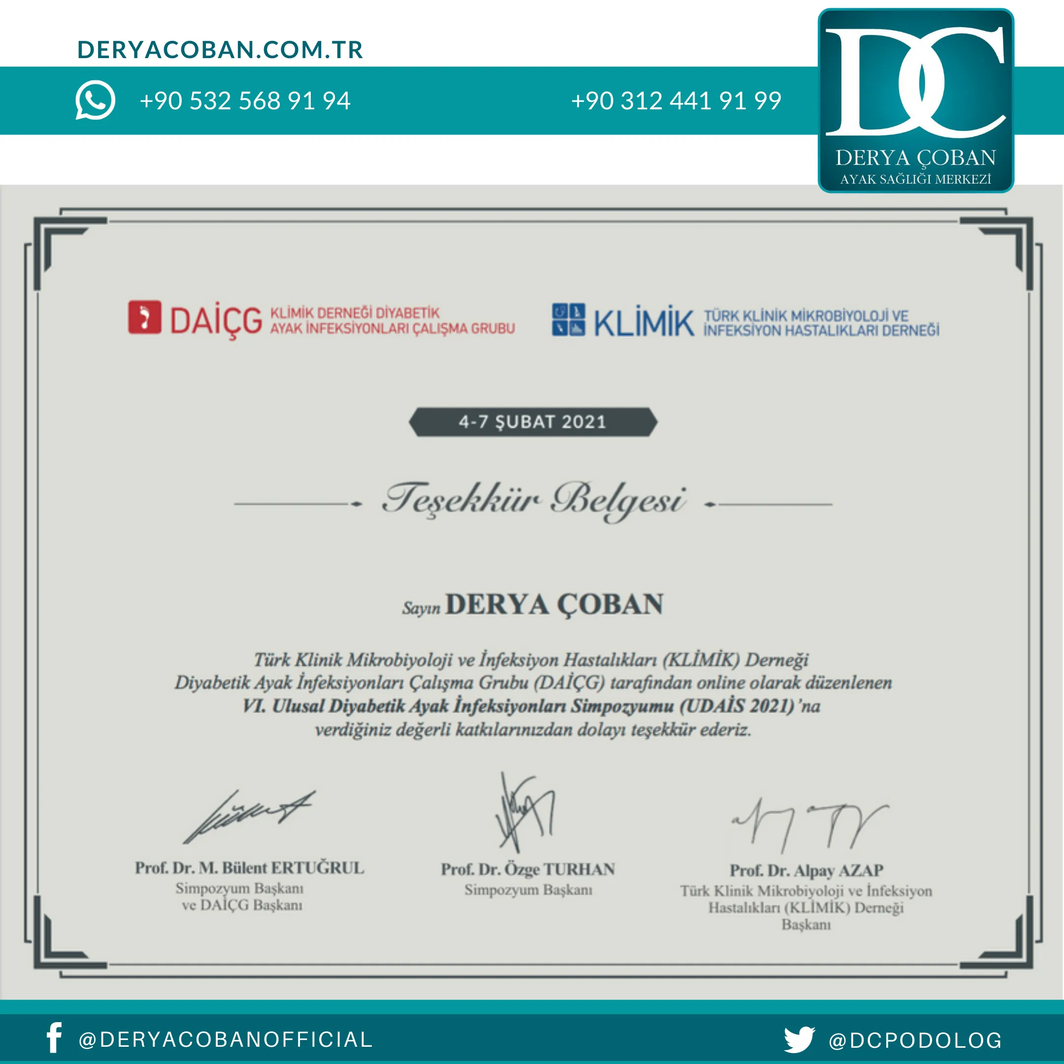 UDAİS 2021 Sempozyumunda Sunum Yaptık